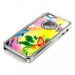 Wholesale iPhone 5 5S Butterfly Diamond Chrome Case (Rainbow MIX)